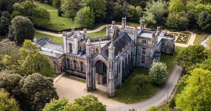Aerial view of Highcliffe Castle